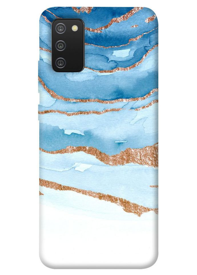 Чохол з принтом для Samsung Galaxy A02s / на самсунг галаксі А02с Небесно-золотий мармур No Brand (339063027)