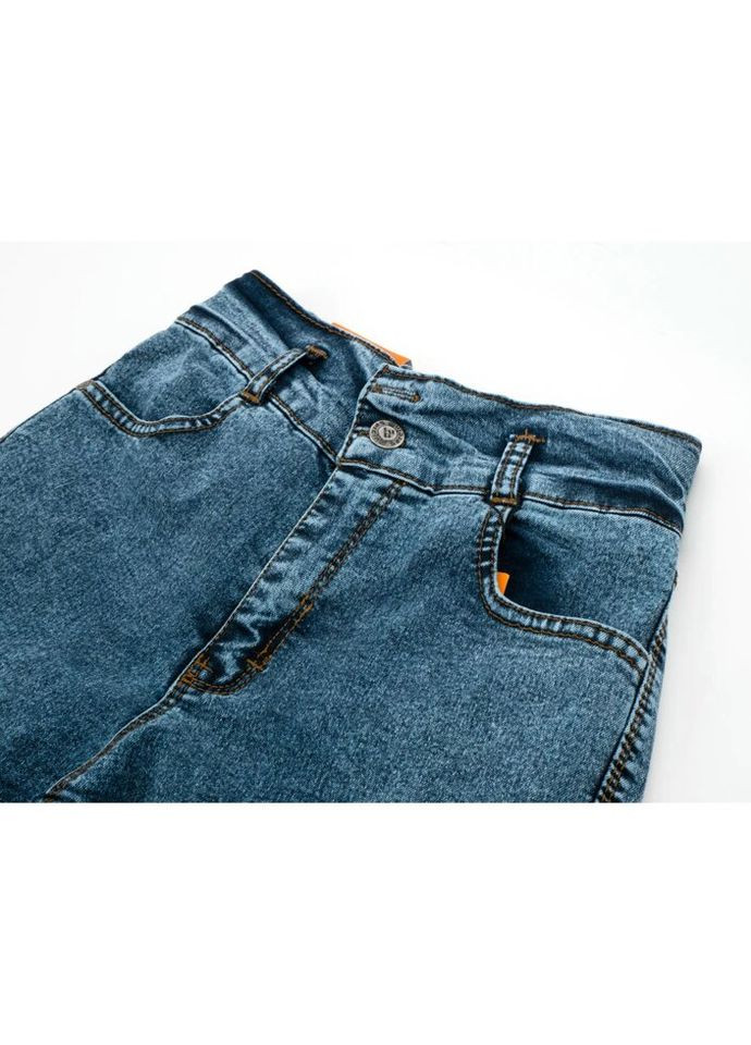 Синие демисезонные джинсы с карманами (59654-164g-blue) Sercino