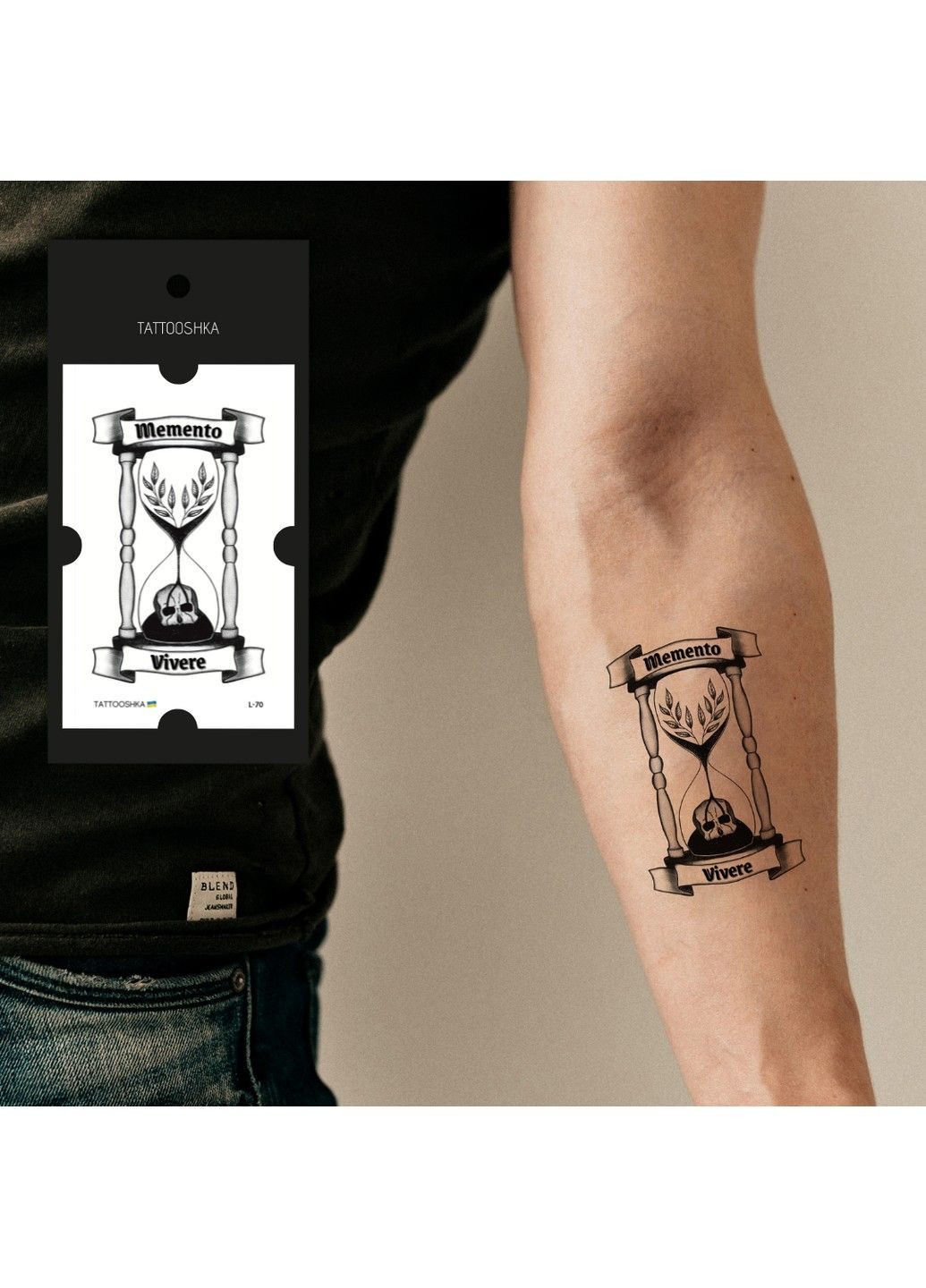 Тату "Memento Vivere" Tattooshka (304292293)