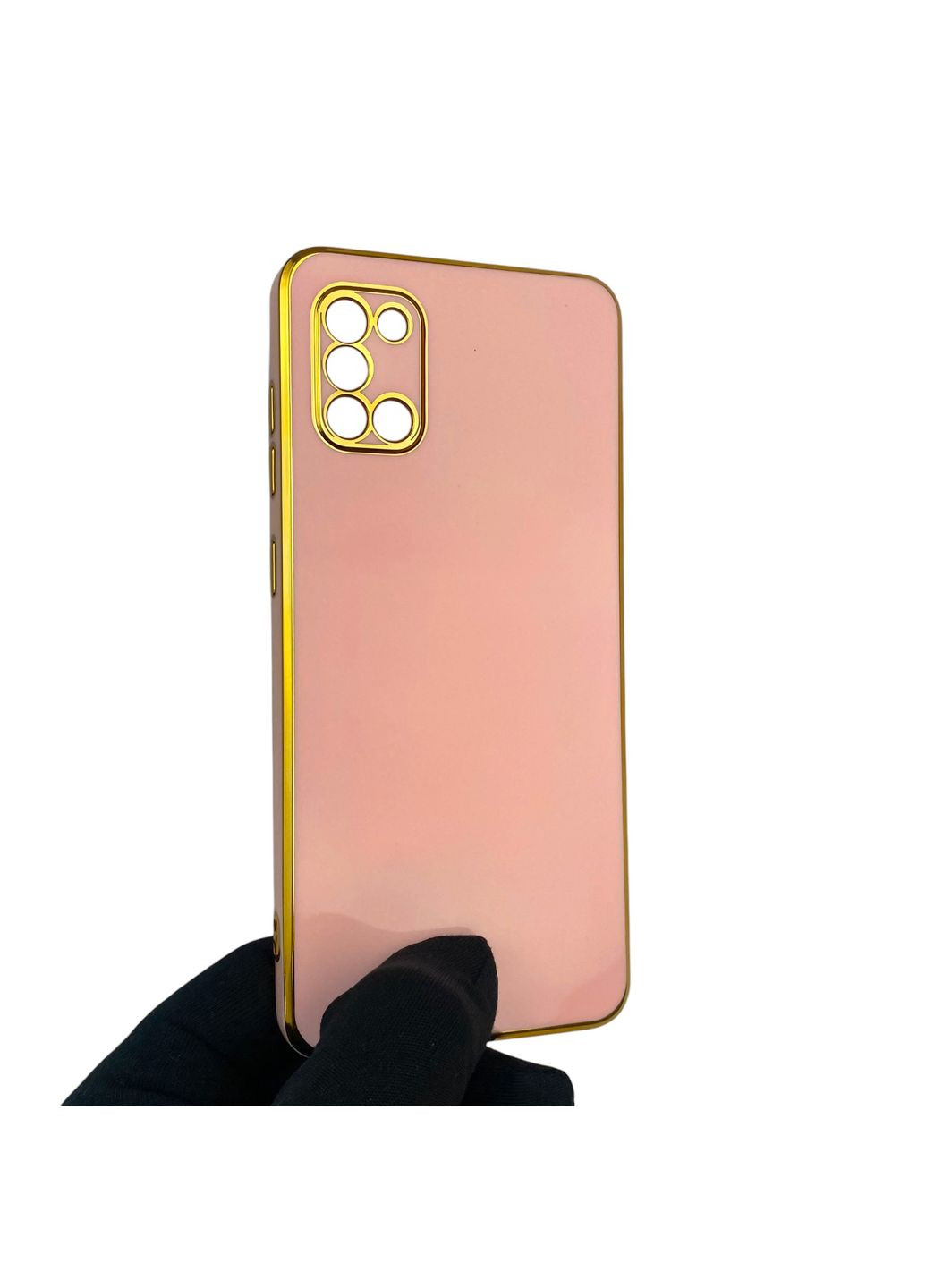 Чохол для Galaxy A31 (SM-A315F) глянцевий із захистом камери із золотою окантовкою на самсунг а31 пудровий gs1 Samsung (366233038)