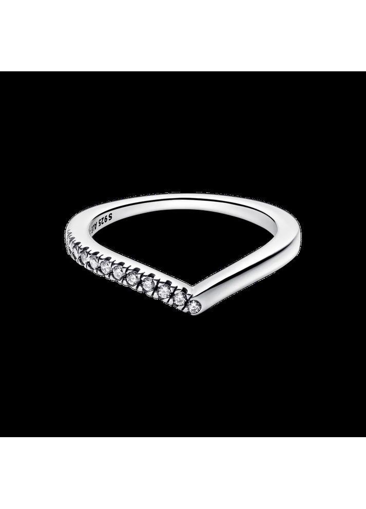 Серебряное кольцо Пандора Wish с инкрустацией наполовину 192394C01 Kabluchka (355346511)