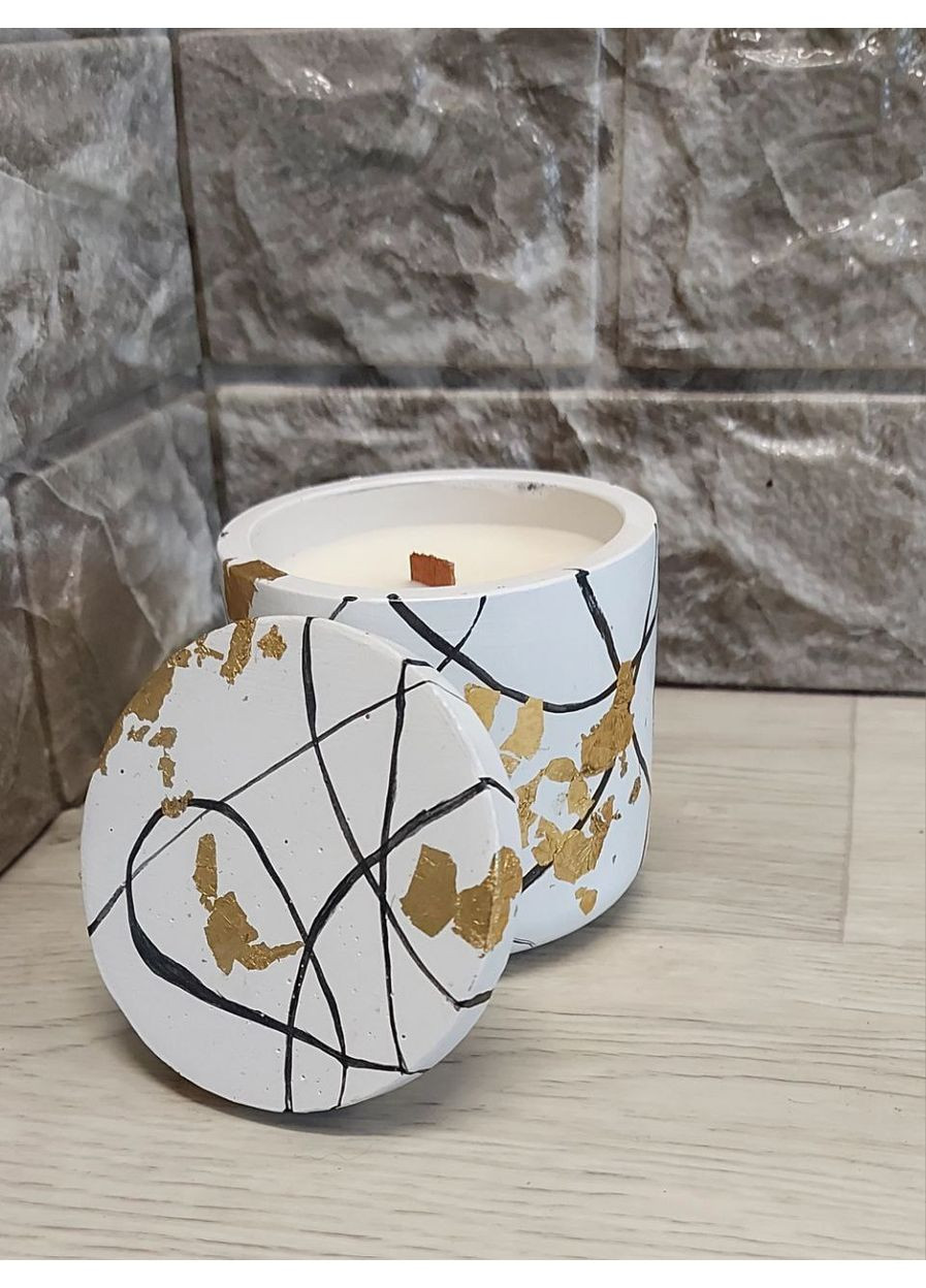 Свічка у маленькому кашпо з ароматом Польових квітів Hand Made (361286283)