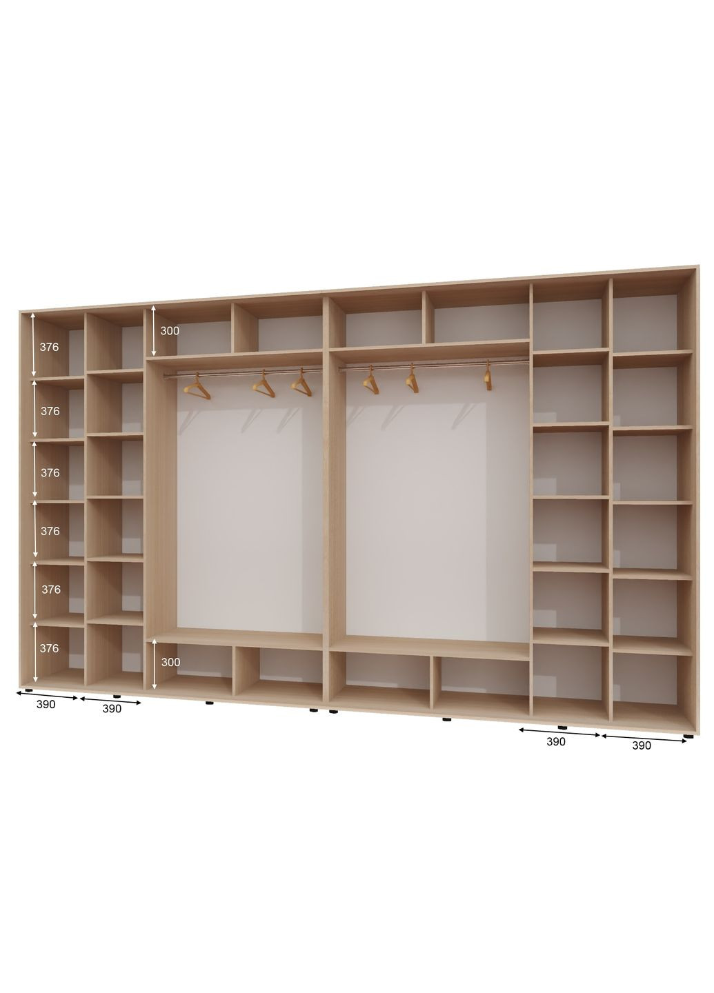 Шкаф-купе четырехдверный 390*60*220 Дуб молочный 2 ДСП/2 Зеркала с пескоструйным рисунком Алекса (360477878)