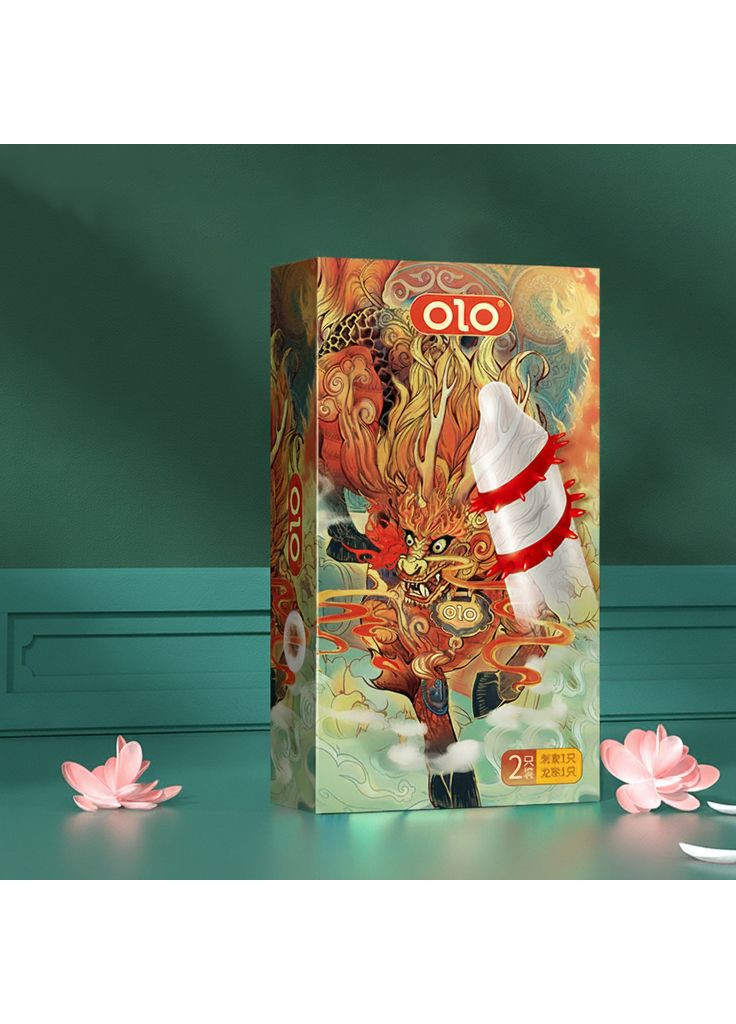 Презервативи стимулюючий з вусиками OLO Kirin (Кірін) з силіконовою змазкою 18 см 2 шт. No Brand (370203656)