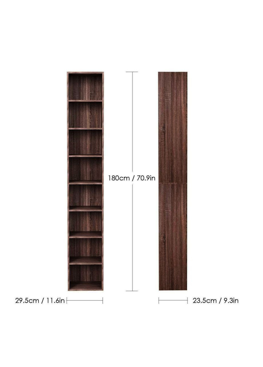 Книжковий стелаж з дерева Твен мокко (КПС-000410) No Brand (328072450)