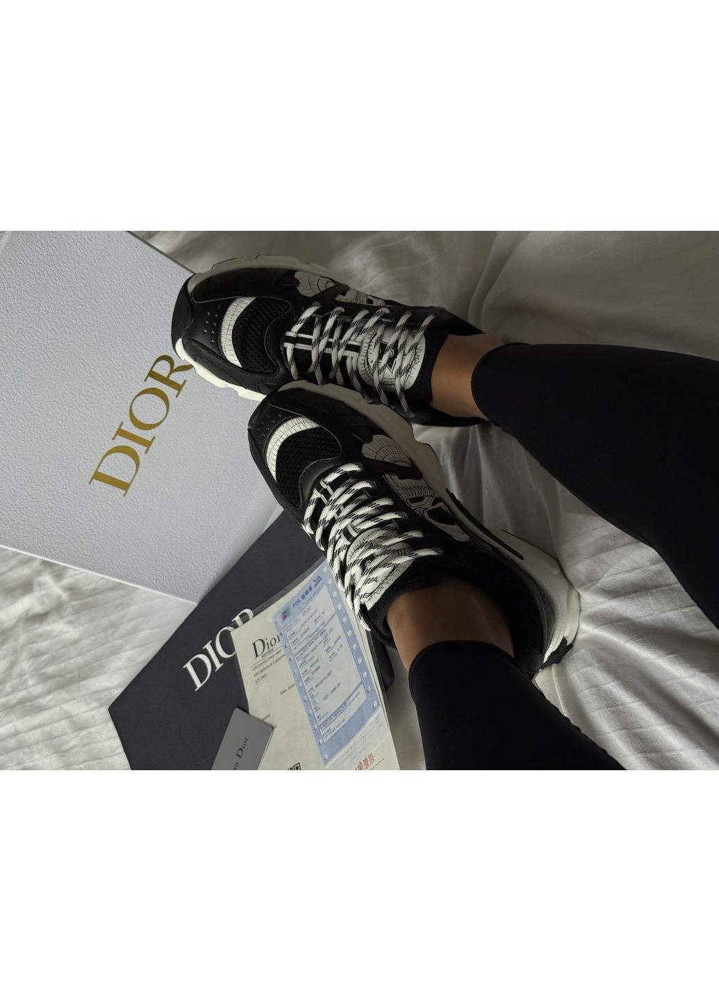 Кросівки жіночі і чоловічі Dior Chrono Black White | Діор Хроно чорно-білі No Brand чорно-білі демісезони (366742228)