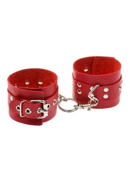 Наручники Leather Restraints Hand Cuffs Red Slash (383082810)
