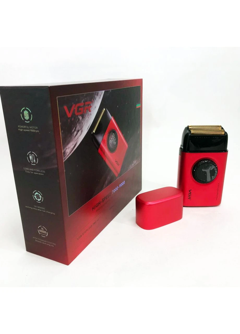 Електробритва V-377 RED шейвер, Електрична акумуляторна бритва для гоління, шейвер чоловічий VGR (401674918)