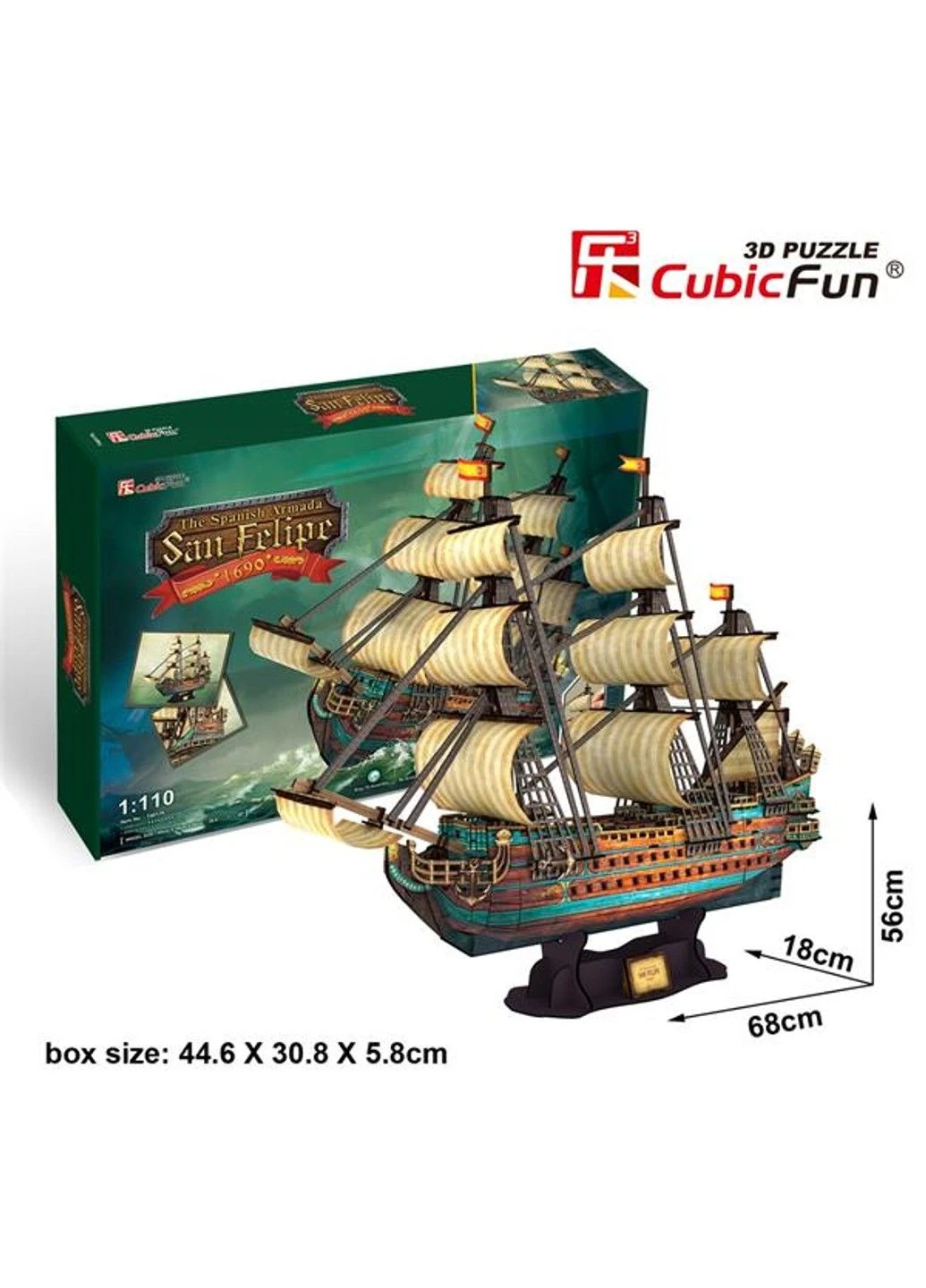 3D пазл CubicFun Испанская Армада Сан Фелипе (T4017h) Cubic Fun (335055444)