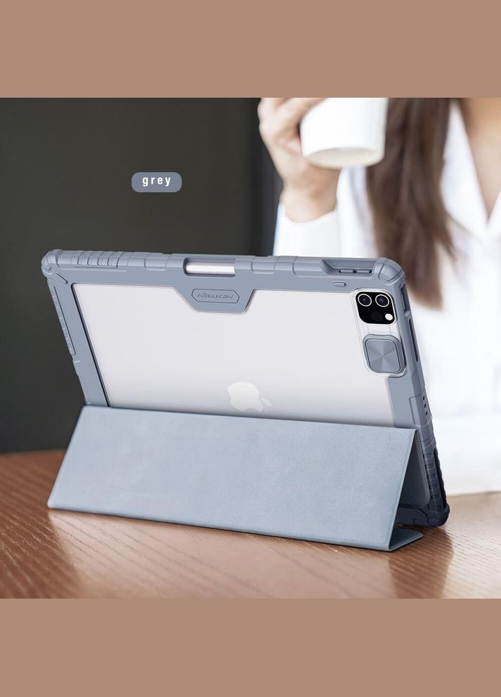 Чохол книжка Bumper Leather Case для Apple iPad Pro 12.9" 2020/2021/2022 Gray Nillkin (324234877)