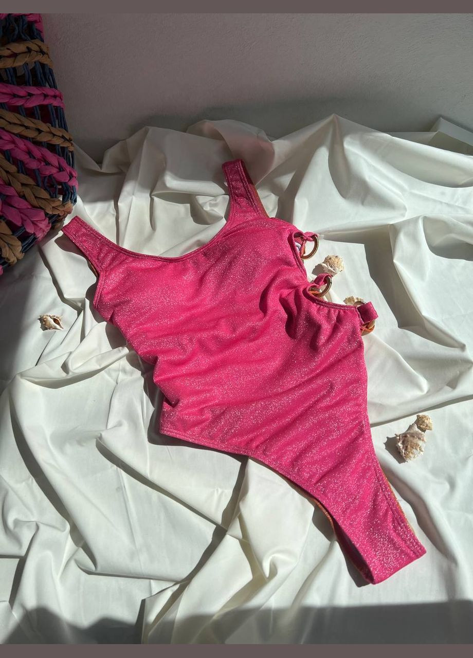 Розовый купальник женский монокини люрекс No Brand