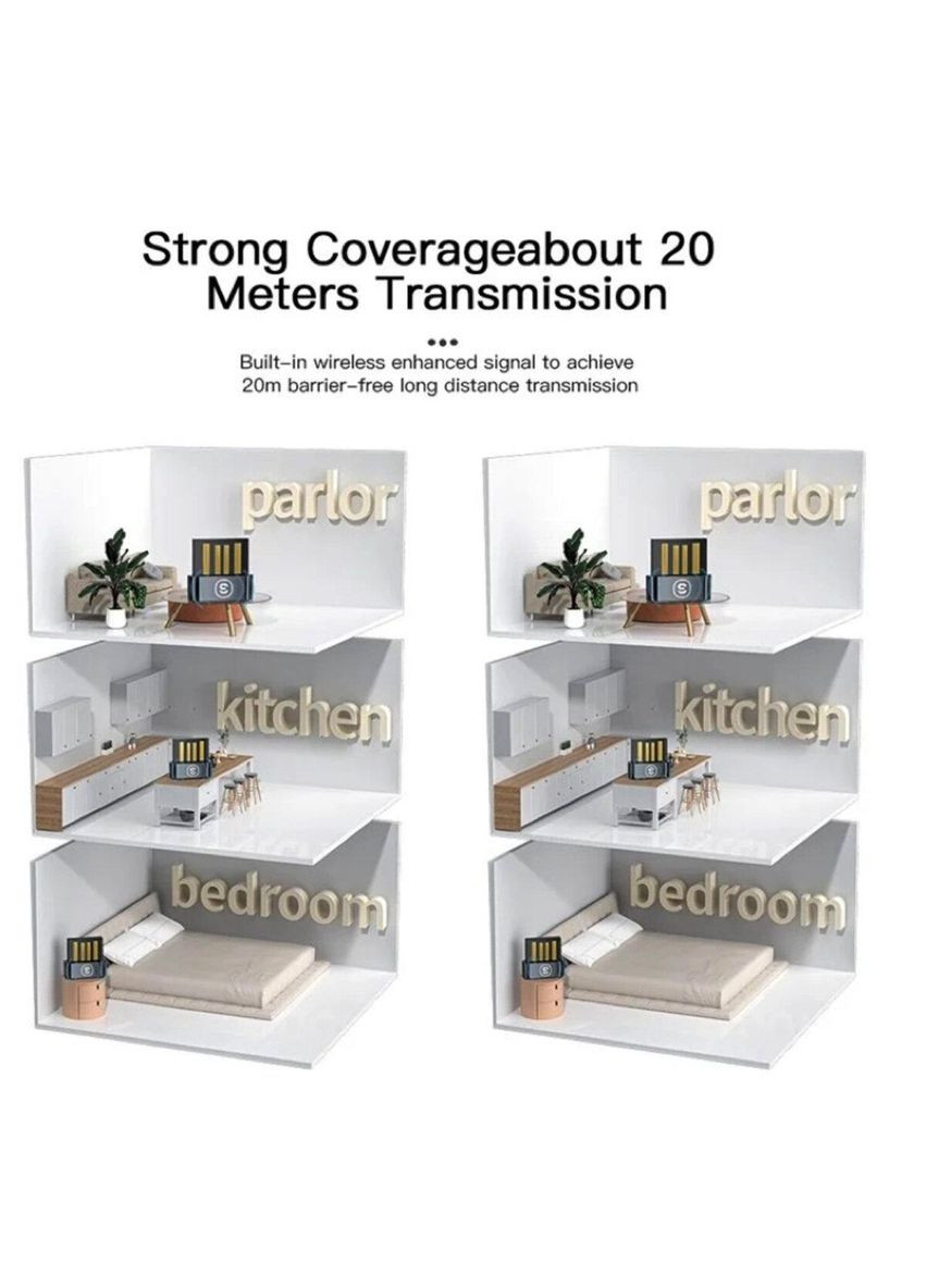 Bluetooth-адаптер для ПК и ноутбука Mini BT5.0 чёрный, USB приёмник для наушников и мыши Essager (366422512)