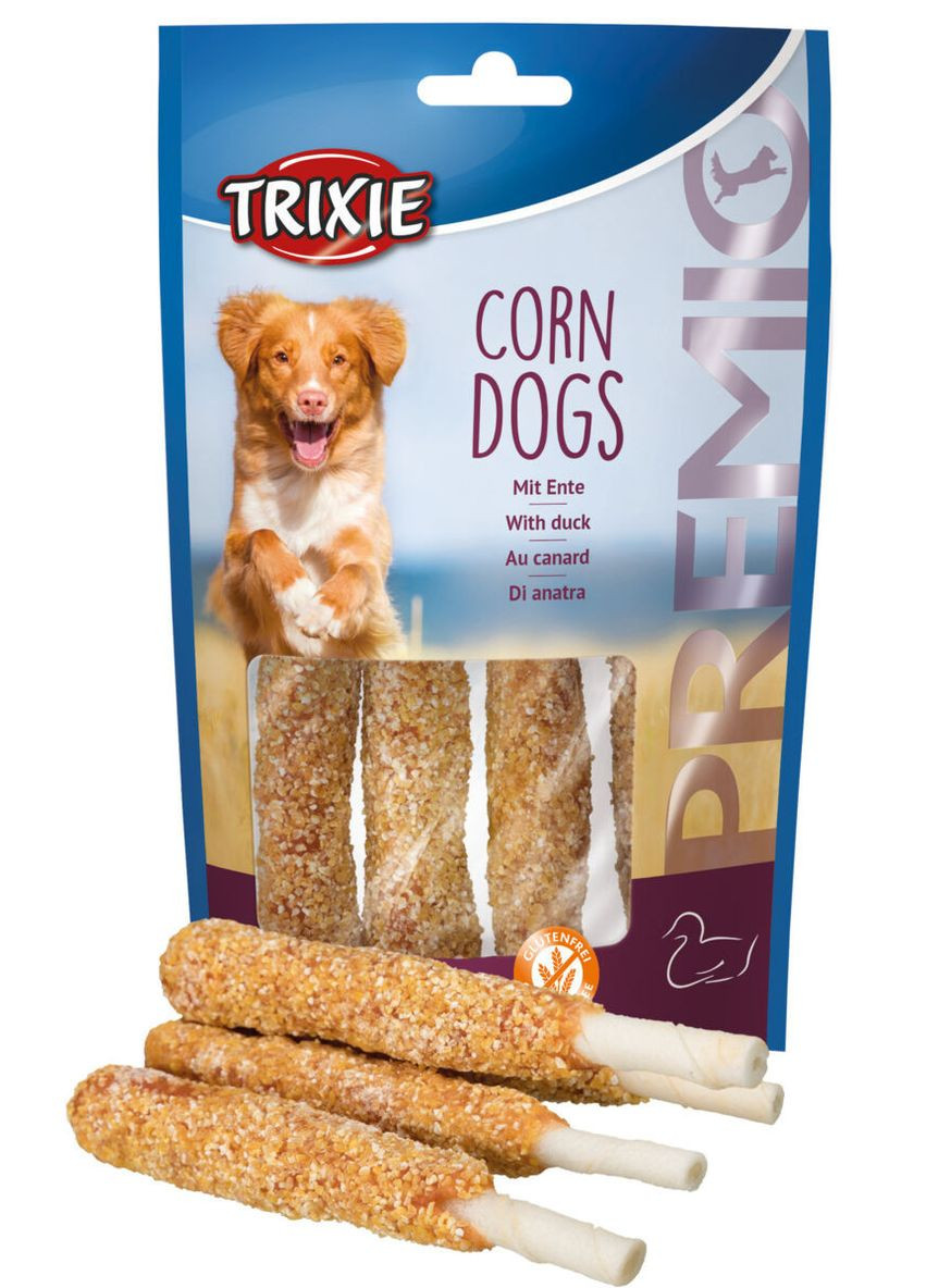 Лакомство Premio Corn Dogs для собак с уткой и сыромятной кожей 100 г Trixie (299722092)