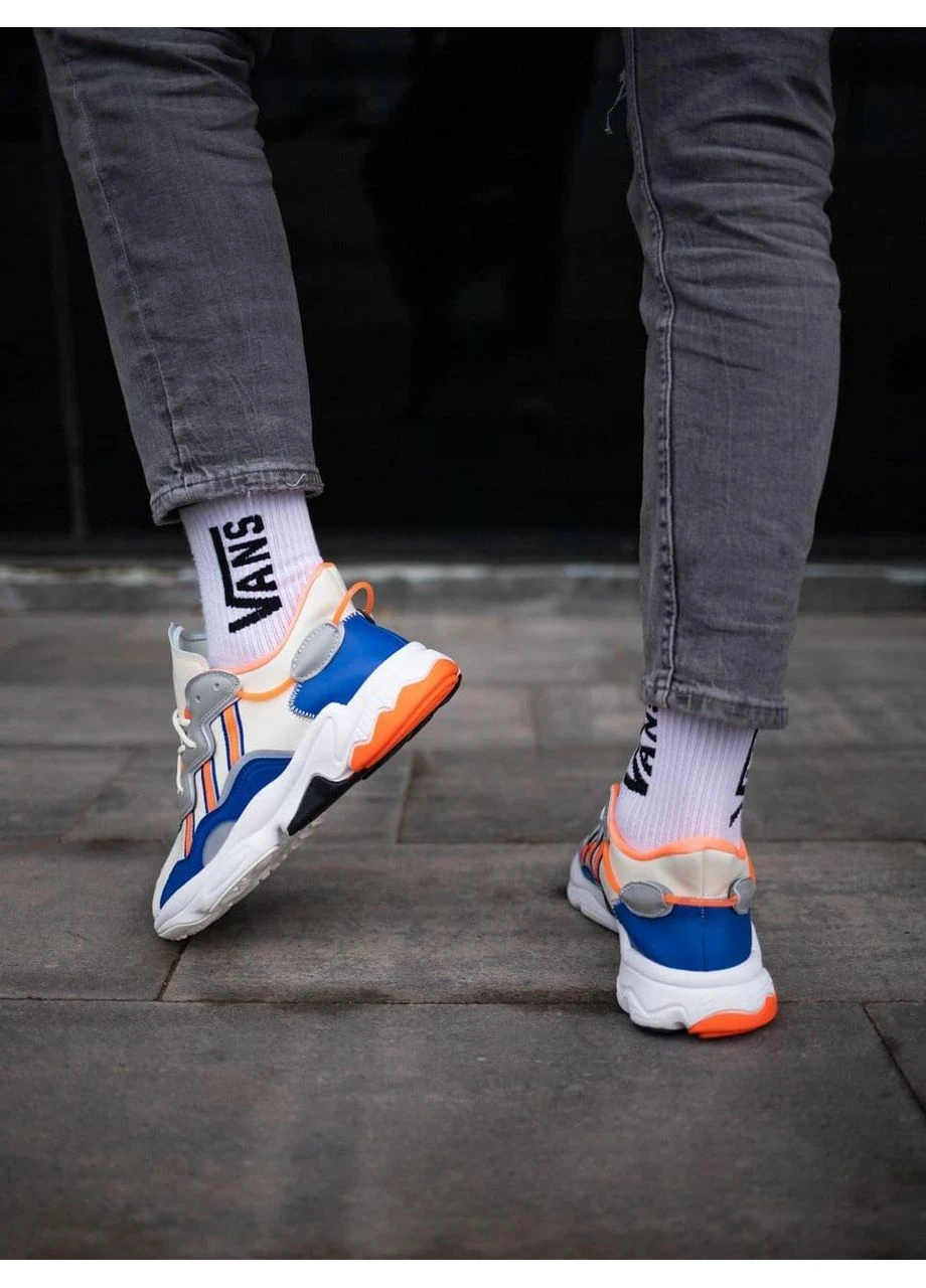 Белые летние кроссовки adidas ozweego adiprene pride white blue orange адидас озвиго No Brand