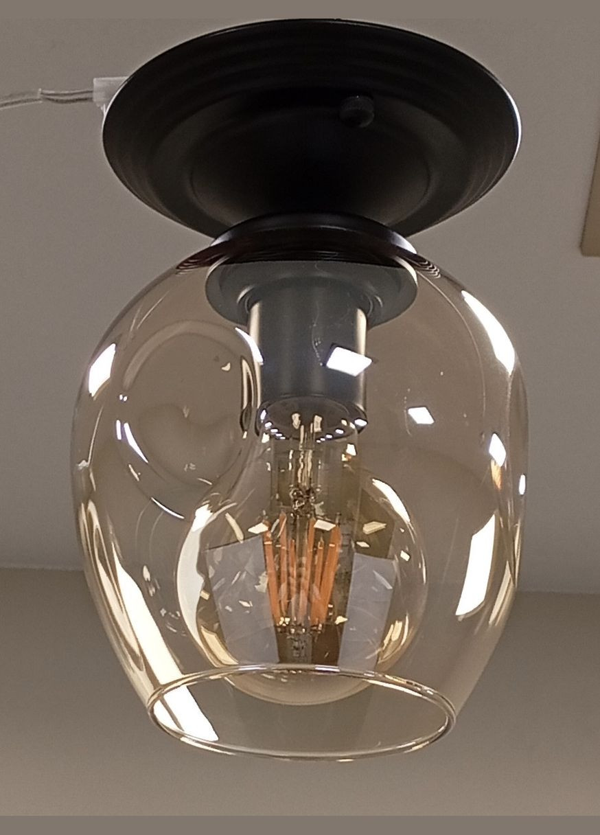 Стельовий скляний світильник (56-XPR0231F-1 BK+BR) No Brand (370071774)