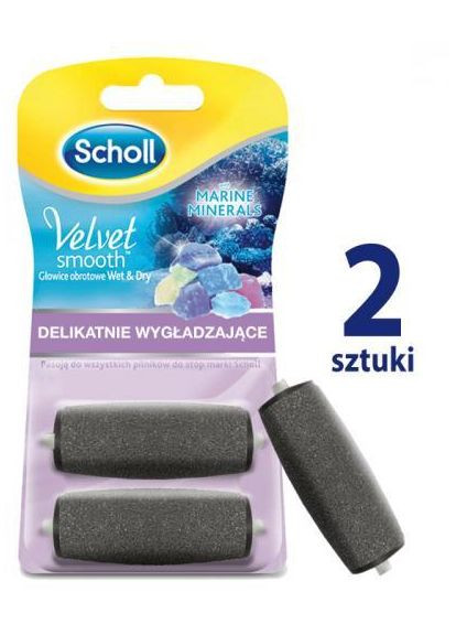 Ніжно розгладжують головки, що обертаються, з морськими мінералами, VELVET SMOOTH, 2 шт Scholl (368851620)