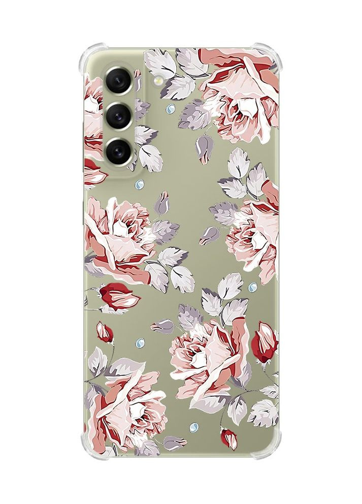 Чехол с утолщёнными углами для Samsung S21 FE:: Фон Розы (принт 273) Creative (360688677)