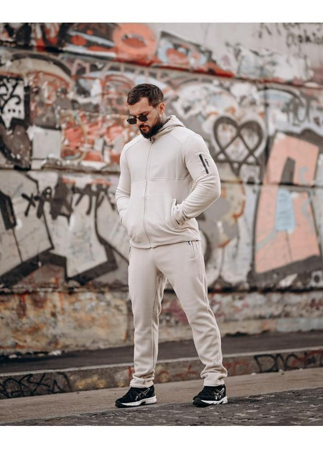 Чоловічий зимовий спортивний костюм на флісі бежевий Freedom (369003945)