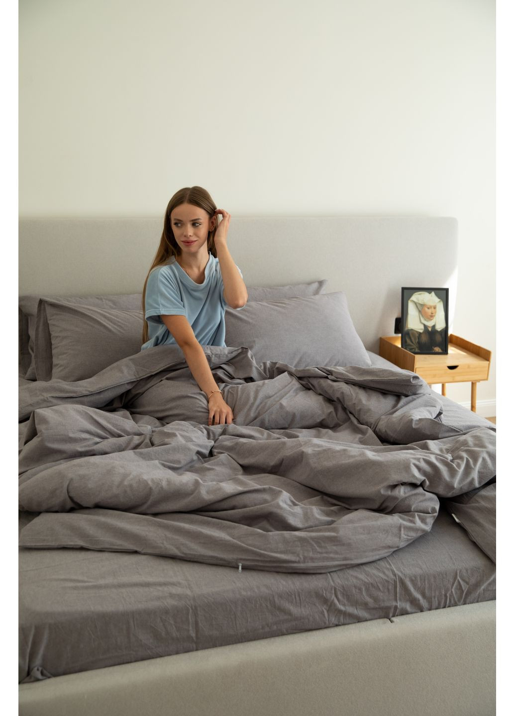 Постельное белье вареный хлопок "Белый" Двуспальный, Классическая простыня, наволочки 50х70 IN.HOME_UA (371141809)