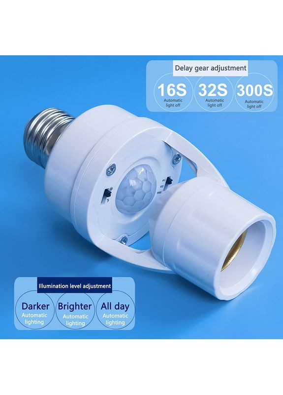 Датчик движения 360° с цоколем E27 AC85-265V, автоматическое включение света No Brand (370159652)