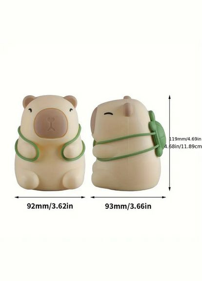 Нічник акумуляторний Капібара з рюкзаком черепашки 1200 мАг є 7 кольорів таймер 30хв YH-328 No Brand (332627469)