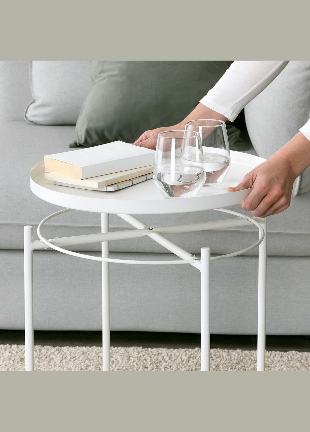 Підносний стіл ІКЕА GLADOM 45х53 см Білий (70337819) IKEA (267898056)