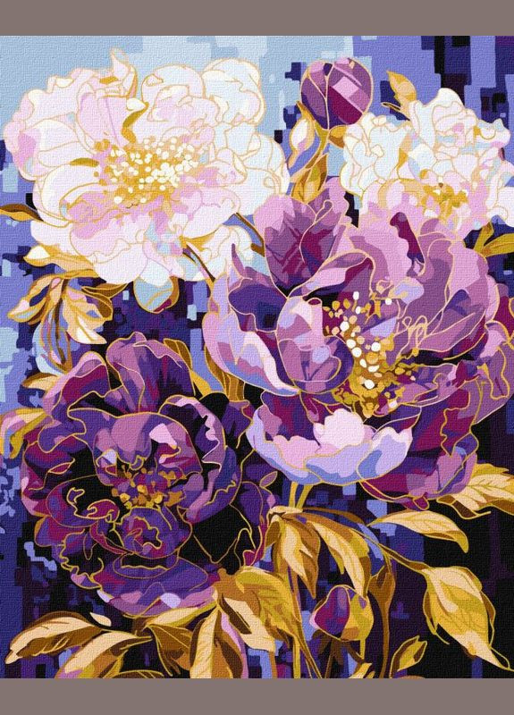 Картина за номерами Квітковий калейдоскоп з фарбами металік extra ©victoria_art___ 40x50 KHO3266 Ідейка (289138013)