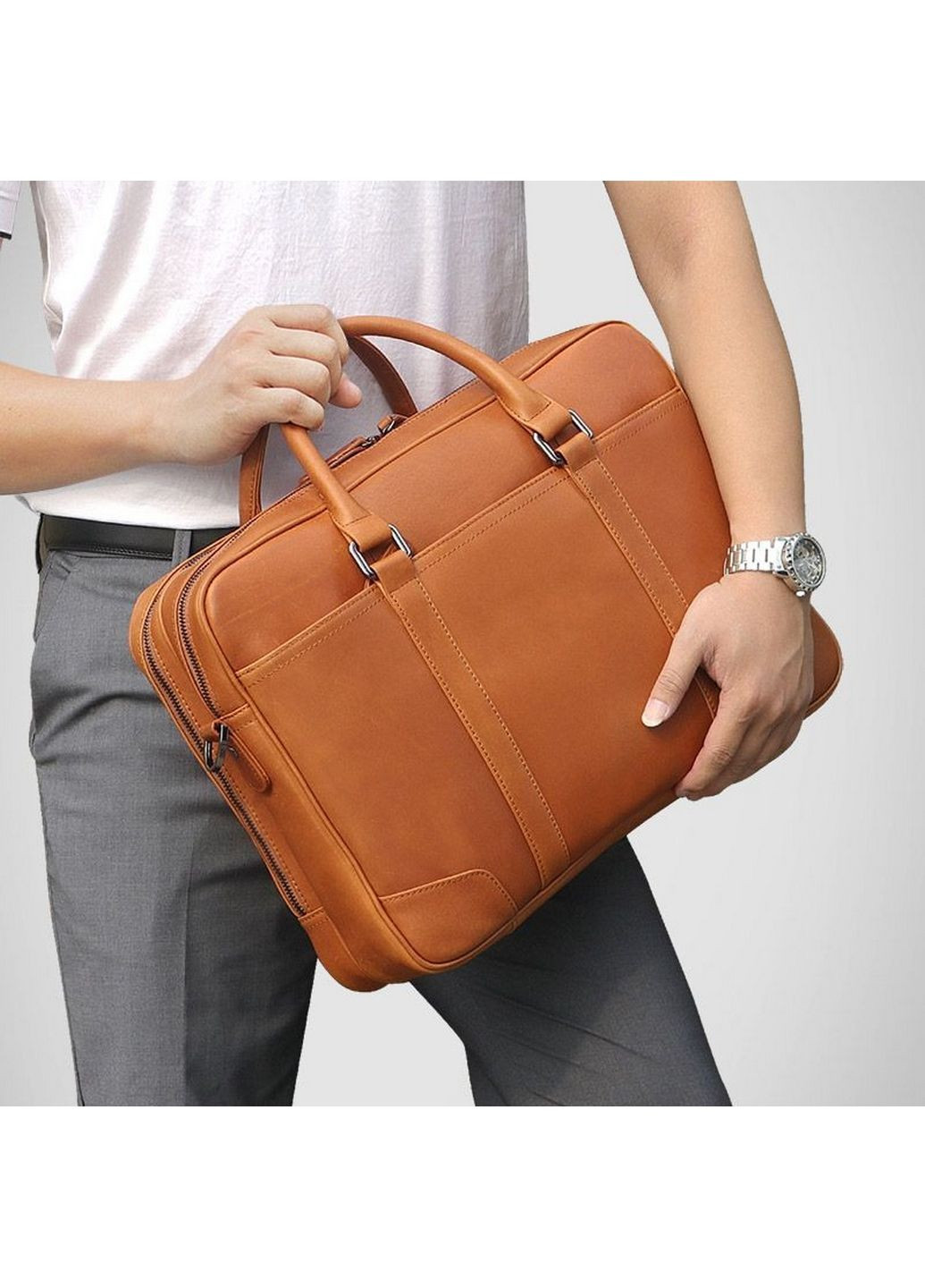 Чоловіча шкіряна сумка 42х9.5х29 см John McDee (315874261)