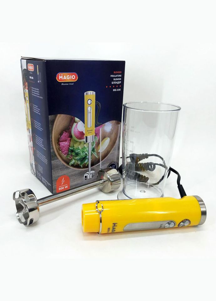 Блендер погружной MG-646 800 Вт, портативный блендер для смузи, мощный блендер Magio (364663899)