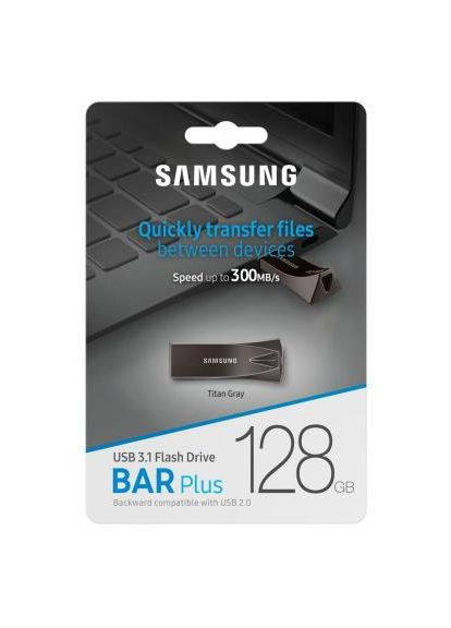 USB флэш-накопитель (MUF-128BE4/APC) Samsung 128GB Bar Plus Black USB 3.1 (366574792)