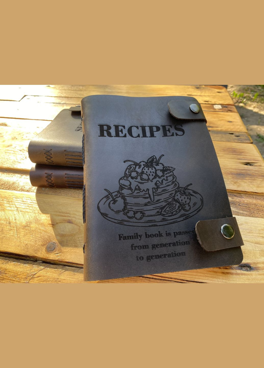 Блокнот для записи рецептов из натуральной кожи цвет черный шоколад No Brand (346871751)