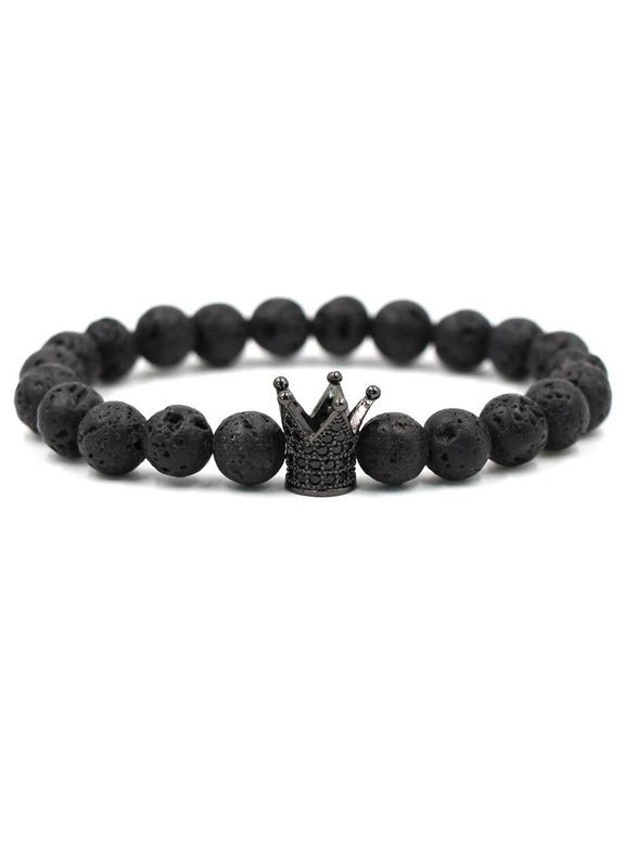 Браслет із лавового каменю з високою чорною короною (20006) Hemst (301071160)