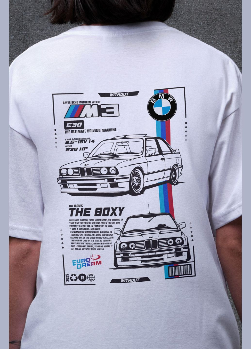 Жіноча Оверсайз Футболка З Принтом BMW White Without - (337115852)