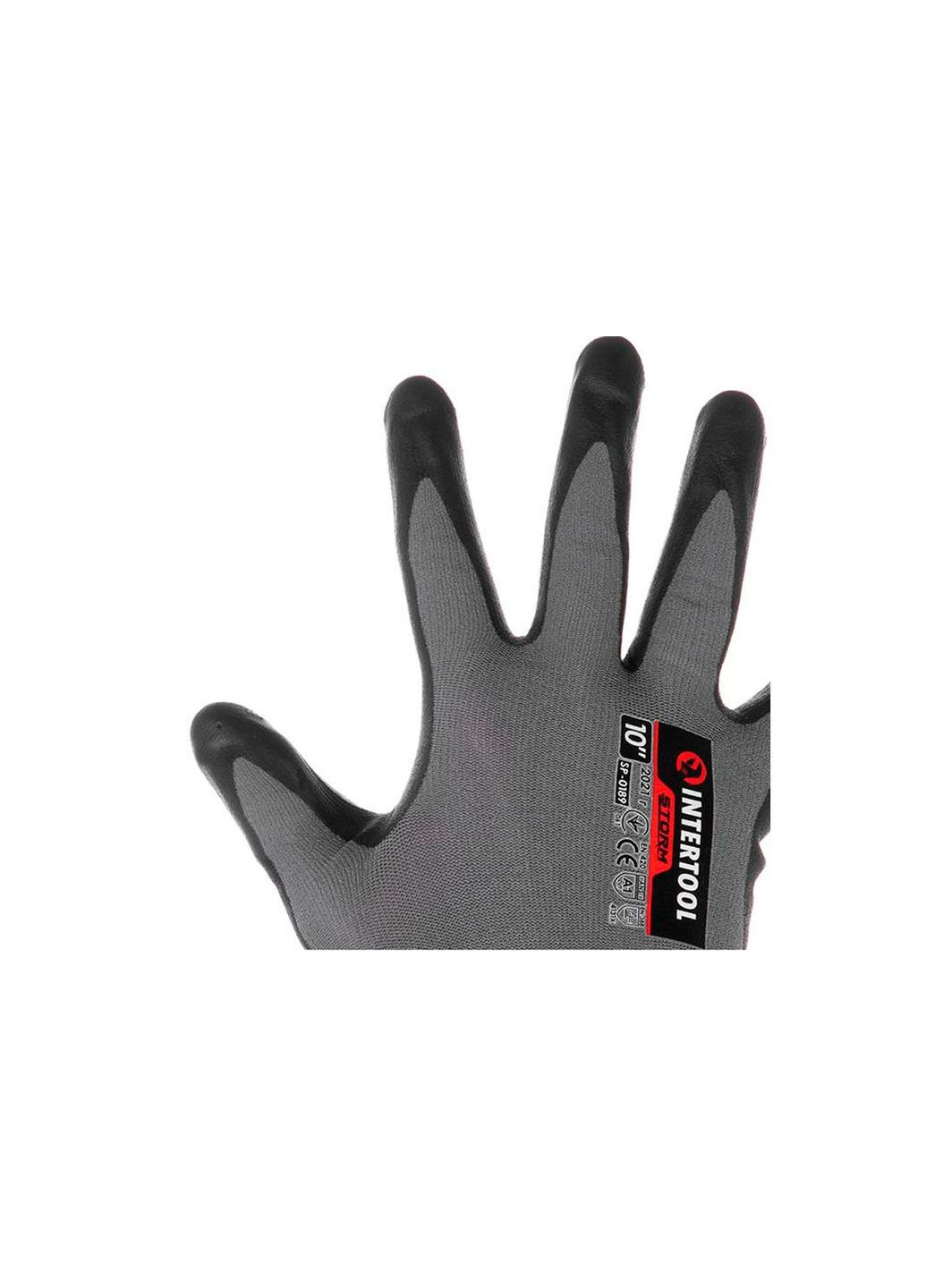 Рукавичка Storm двошарова нітрилово-поліуретанова 10" (SP-0189) Intertool (365253187)