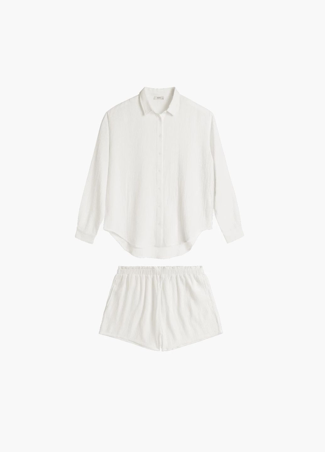 Молочная всесезон женская муслиновая пижама рубашка + шорты Atlantic