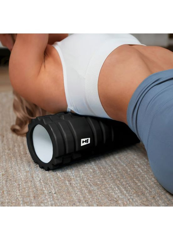 Роллер массажер (валик, ролик) EVA 33см HS-A033YG черный Hop-Sport (361951562)