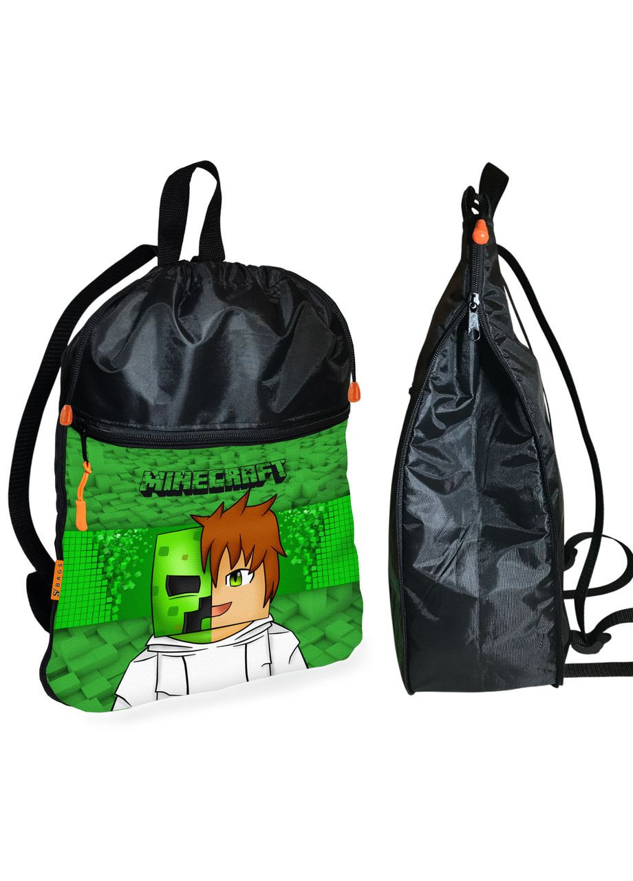 Рюкзак-мішок для взуття, спортивної форми Майнкрафт «Minecraft» дитяча сумка для змінки з розширювачем No Brand (325450291)