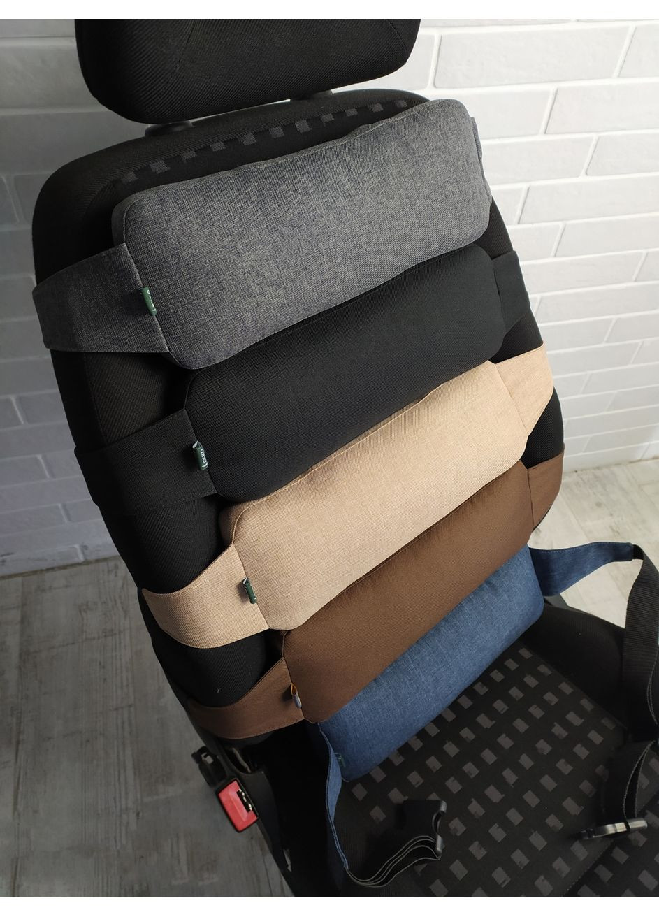 Ергономічна подушка EKKOSEAT для спини під поперек на автомобільне крісло. Сіра. AV-2H-201 Ekko Seat (353719000)