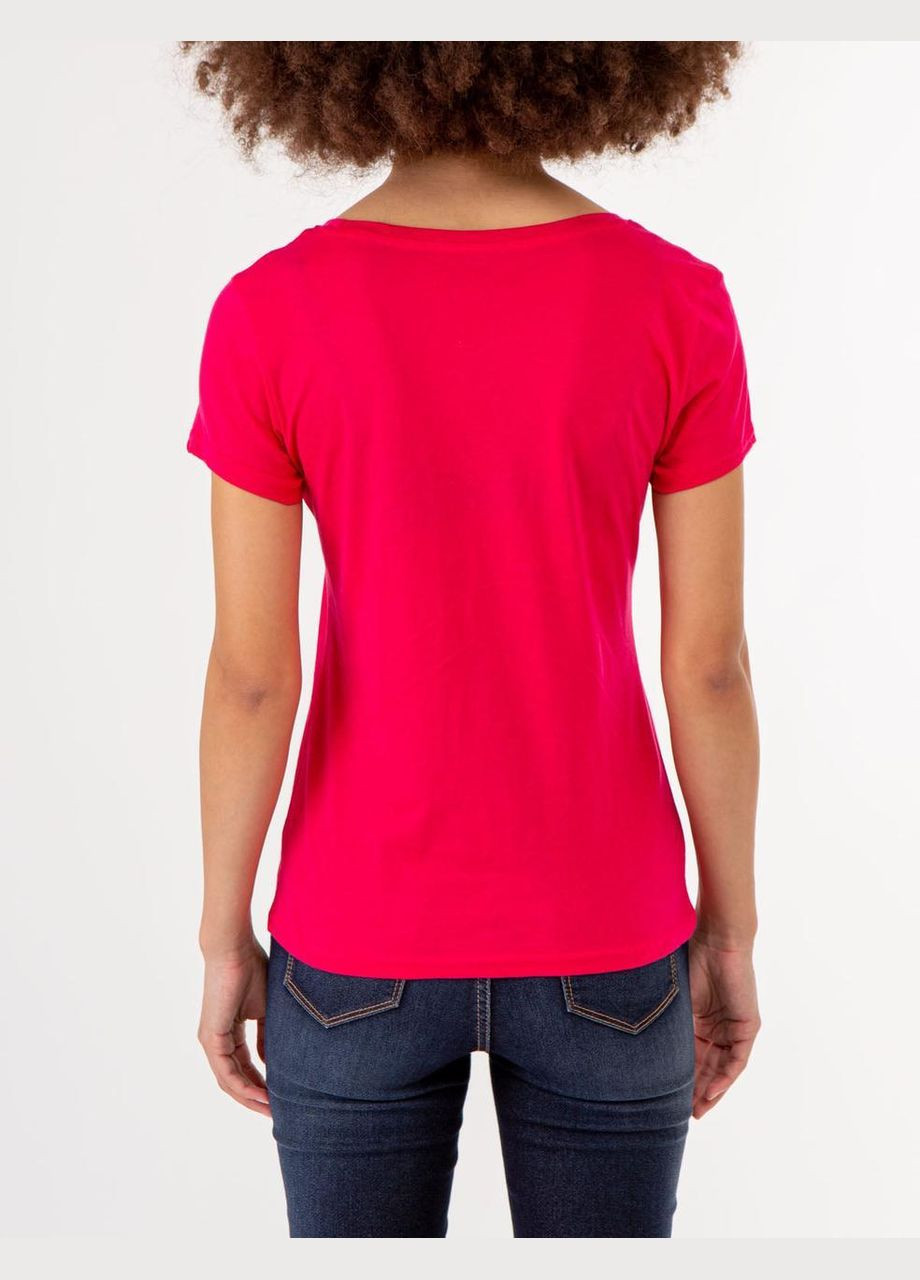 Жіноча футболка USPA METALLIC SLASHED фуксія U.S. Polo Assn. (295979281)