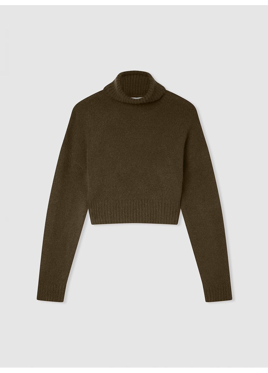 Бутылочный зеленый зимний свитер женщин Terranova