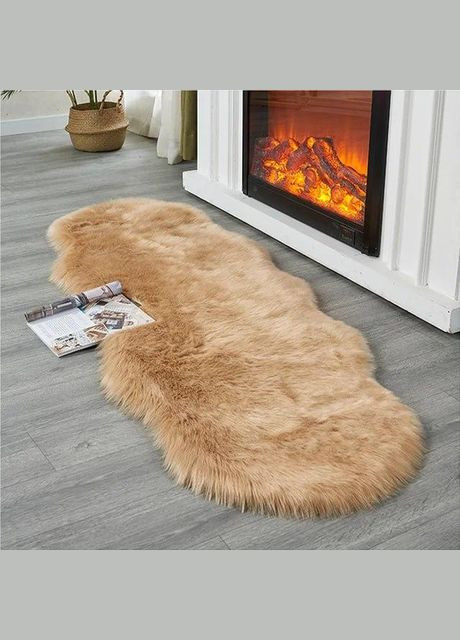 Пушистый коврик длинноворсовый 60х180 Коричневый (П4К-polosa-001-01) No Brand (323160974)