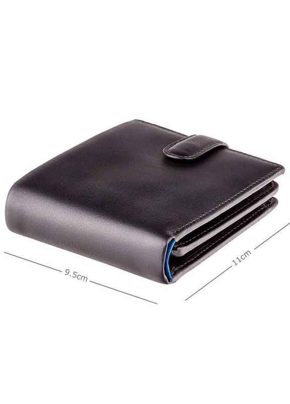 Портмоне мужское кожаное Leonardo Black/Cobalt (PM102 BLK/BLUE) Visconti (324265352)
