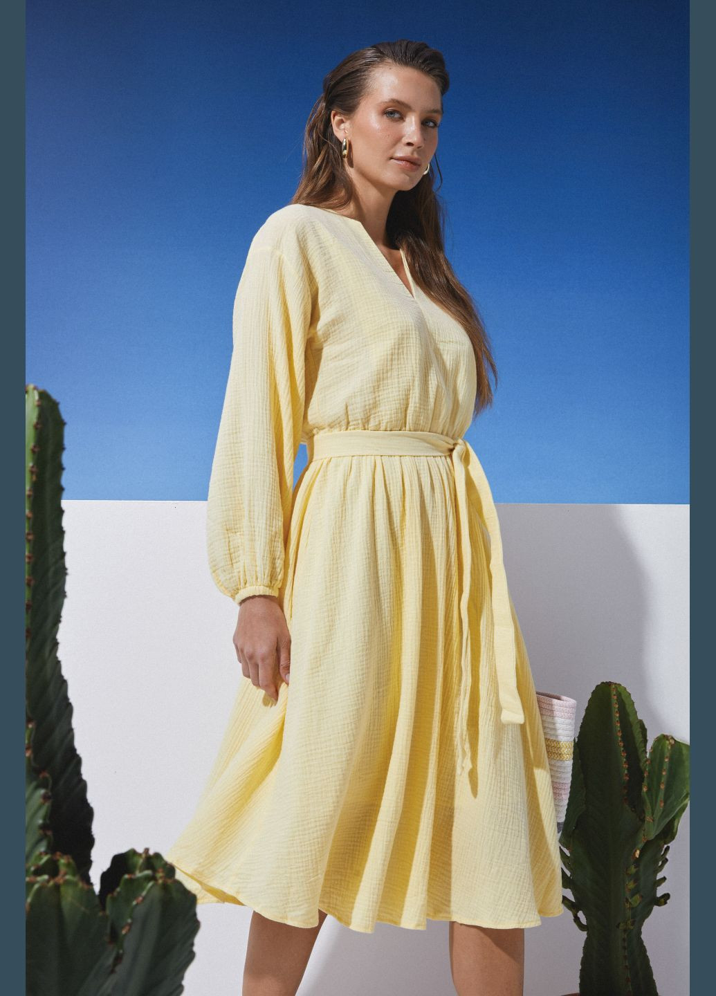 Жовтий повсякденний сукня ST-Seventeen однотонна