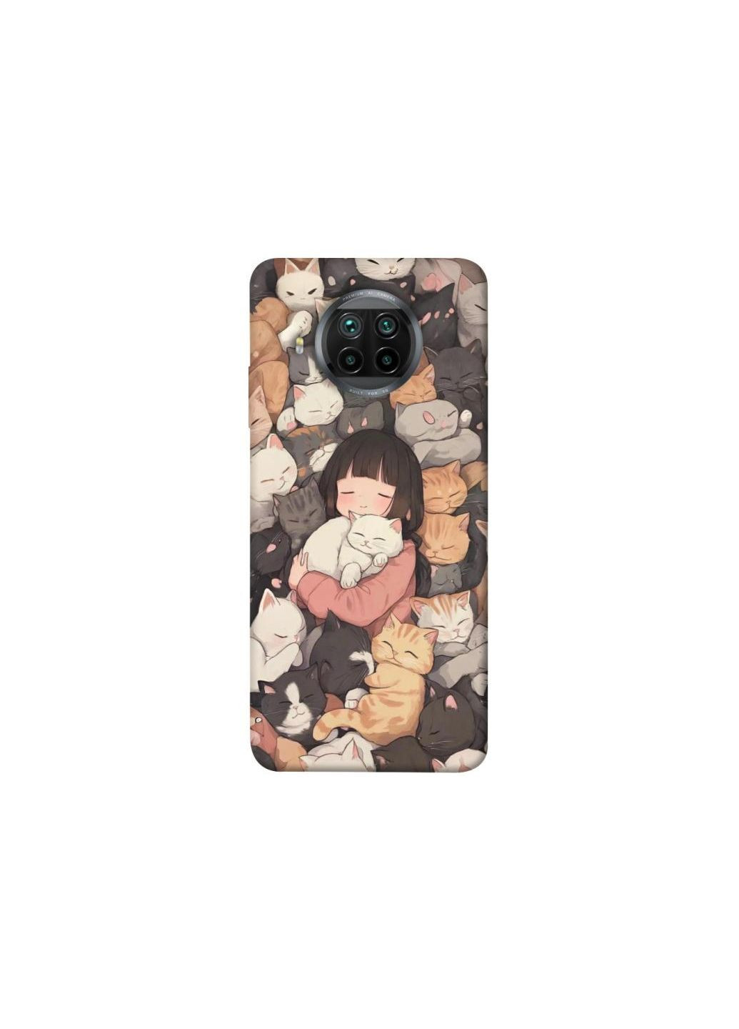 Чехол на Xiaomi Mi 10T Lite / Redmi Note 9 Pro 5G Girl with cats Frontalka (352224713)