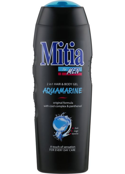 Чоловічий шампунь-гель для душу 2 в 1 Aquamarine Hair and Body Gel 400ml (267827-57468) Mitia (368612631)