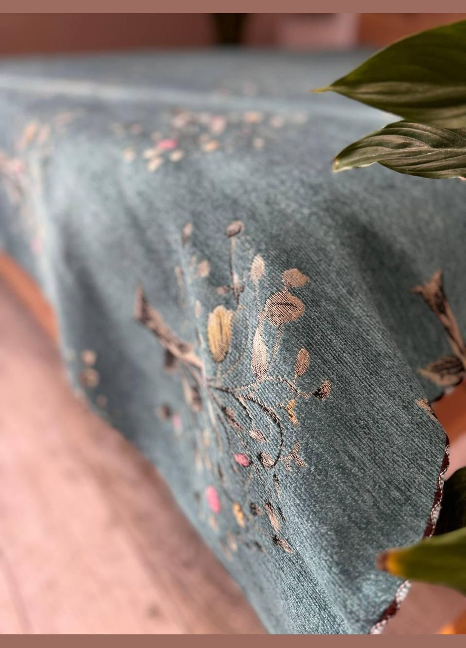 Покривало велюр дивандек гобеленове 180х200 см Бірюзовий (П4К-180-divandek-004) No Brand (308754863)