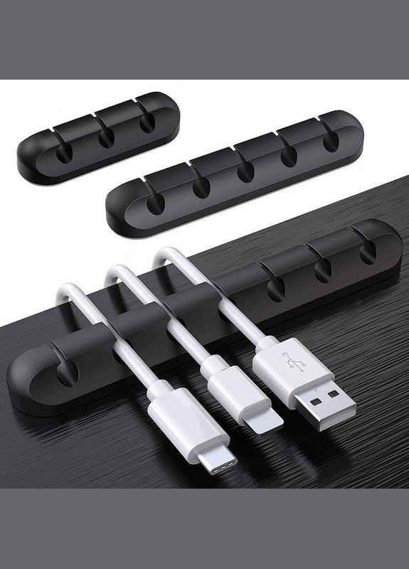 Органайзер для кабелів самоклеючий на 7 проводів Black (AN0103422) ANbeauty (362046919)