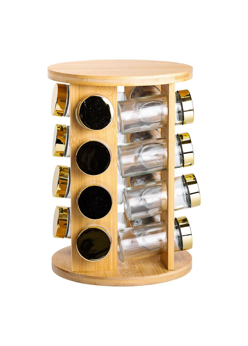Набор для специй на деревянной подставке 16 стеклянных емкостей для приправ Jooki (358706312)