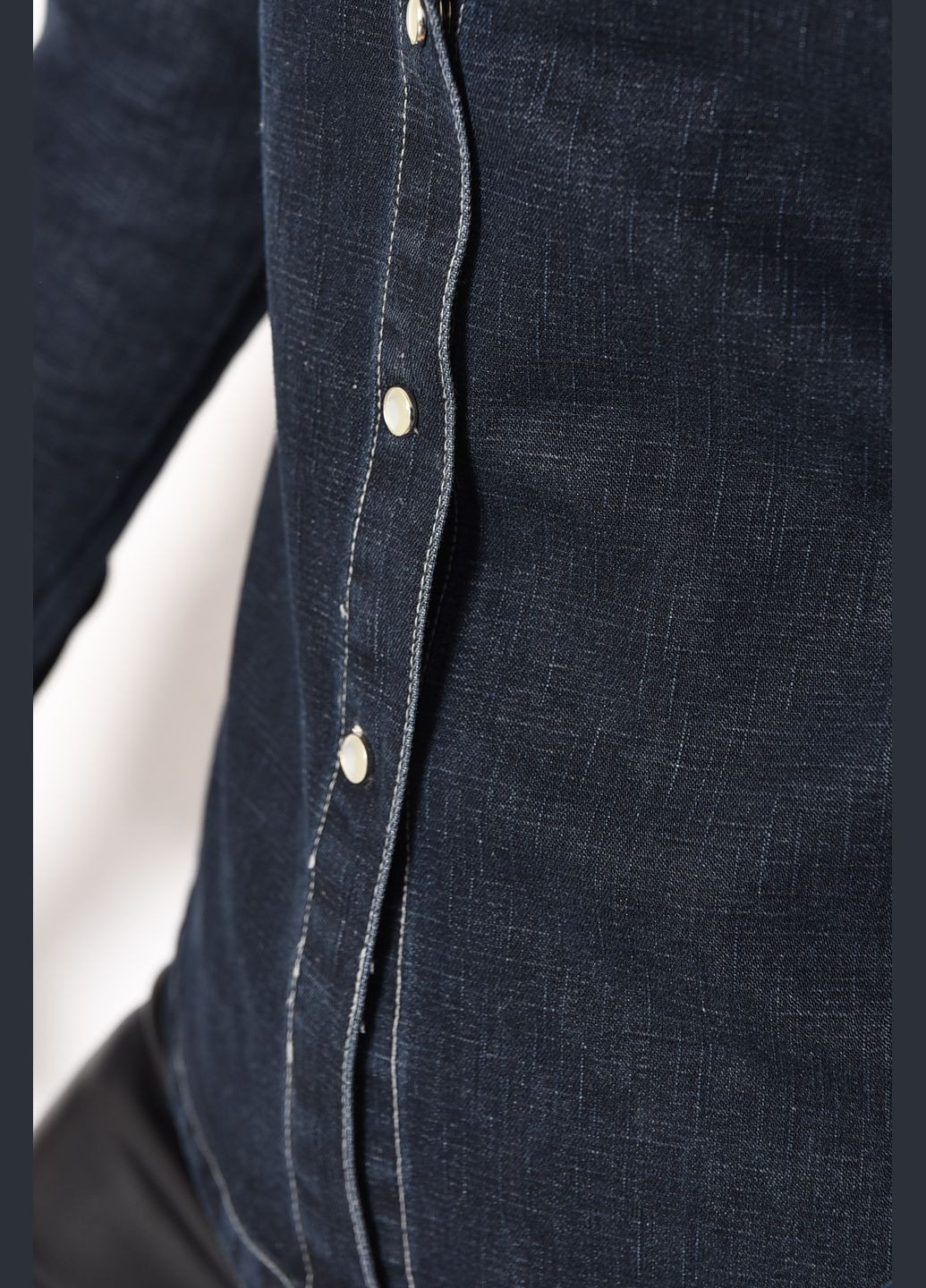 Сорочка жіноча джинсова темно-синього кольору Let's Shop (281352677)