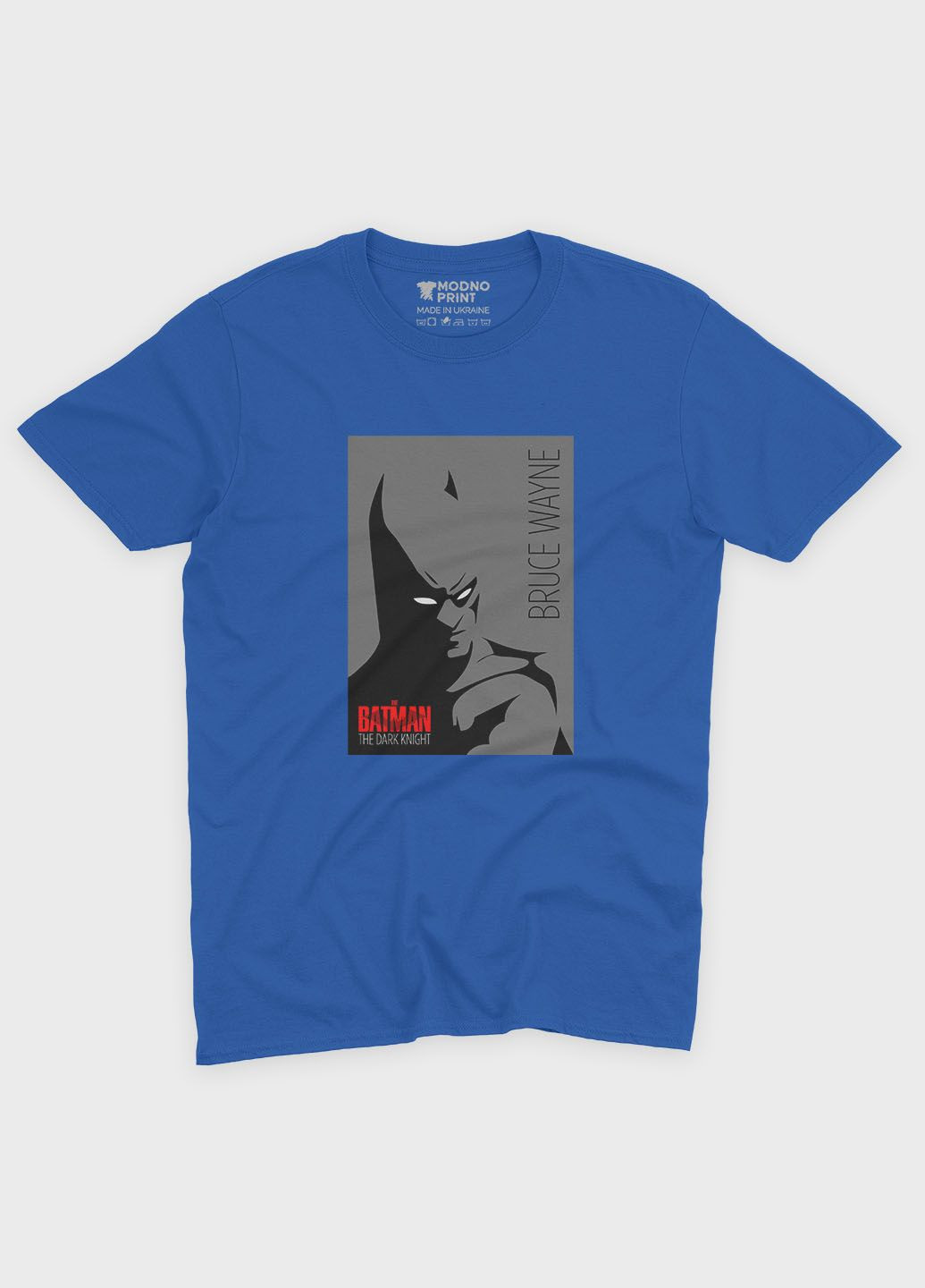 Синяя демисезонная футболка для девочки с принтом супергероя - бэтмен (ts001-1-grr-006-003-031-g) Modno